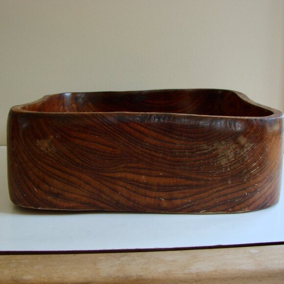 Vintage Wood Bowl Salad Fruit Wooden Wood Forms One Piece Home Decor - Picture 7 of 9
